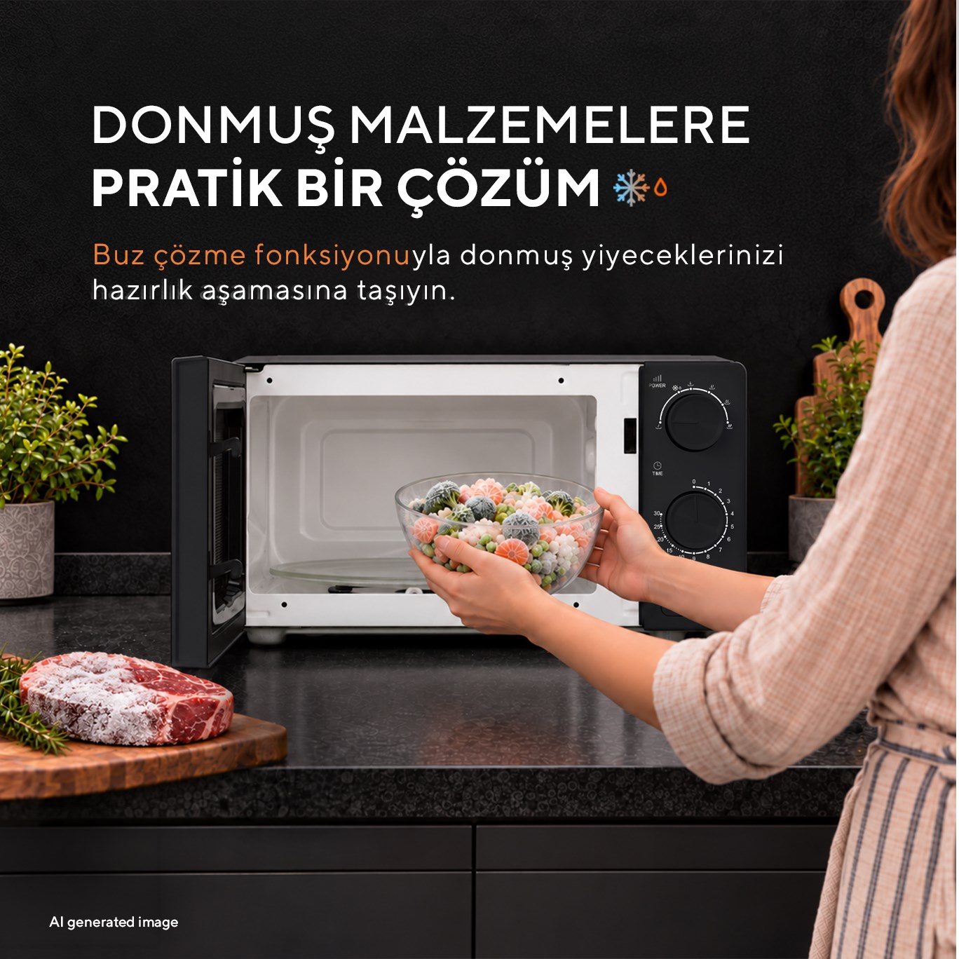Kumtel 600 W 6 Kademeli Zamanlayıcılı Siyah Mekanik Kompakt Mikrodalga Fırın HM-20