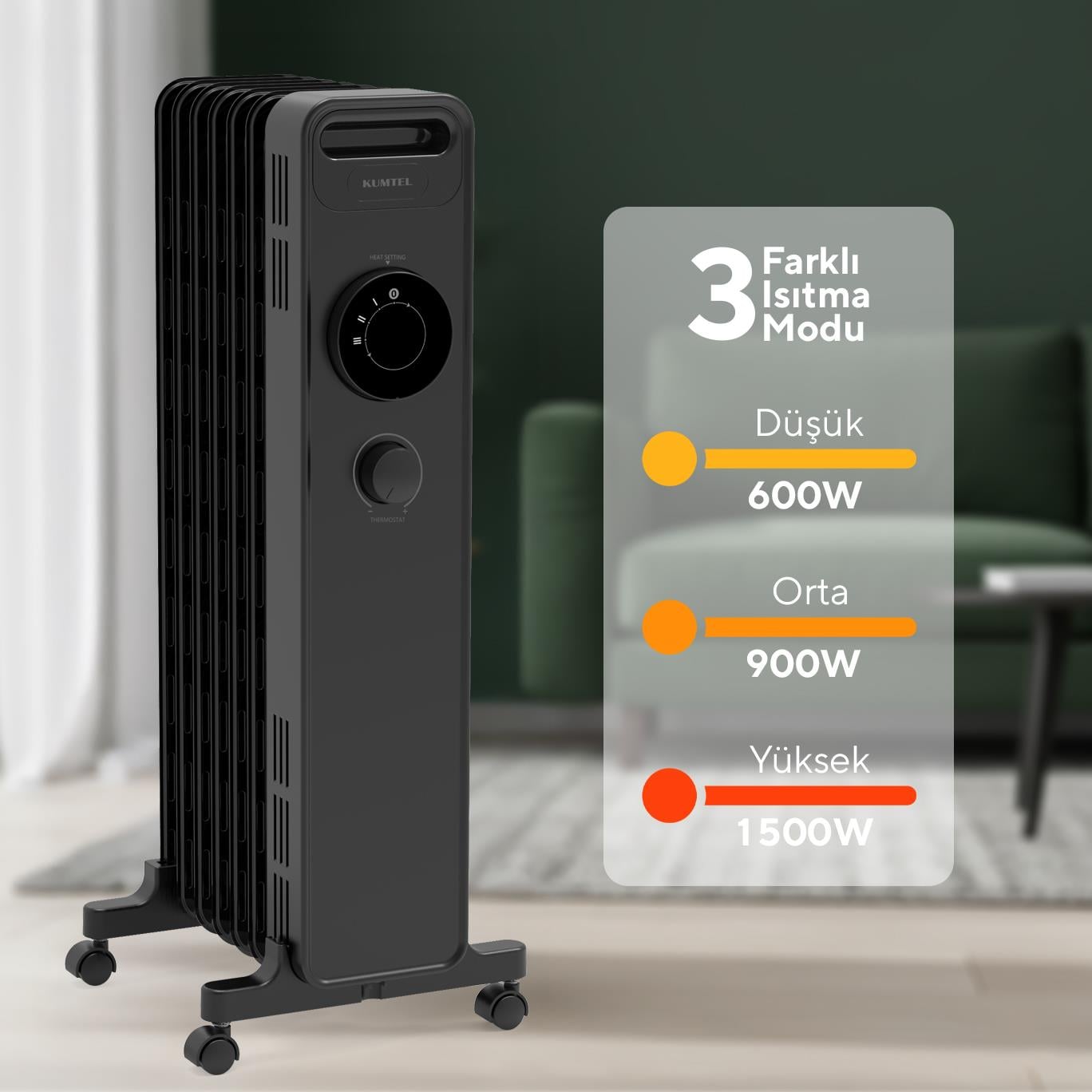 Kumtel 7 Dilim Siyah Radyatör KUM-1220S