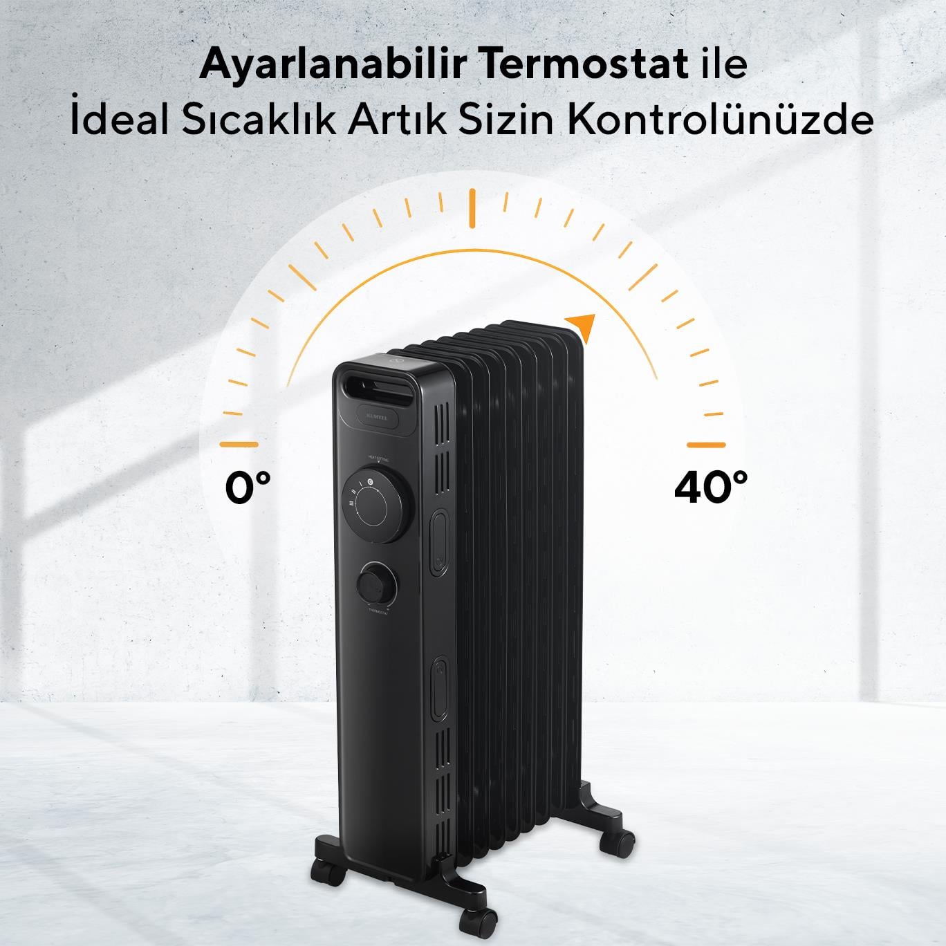 Kumtel 9 Dilim Siyah Radyatör Kum-1225S