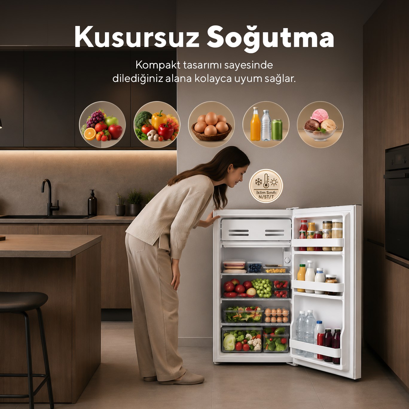 KUMTEL 93L Beyaz Büro Tipi Buzdolabı HMB-110