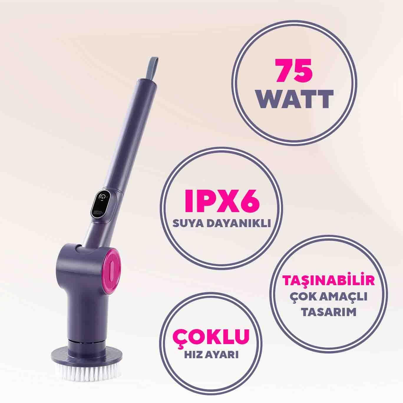 Kumtel 9in1 Şarjlı Çok Amaçlı Temizlik Fırçası Seti HSCR-01