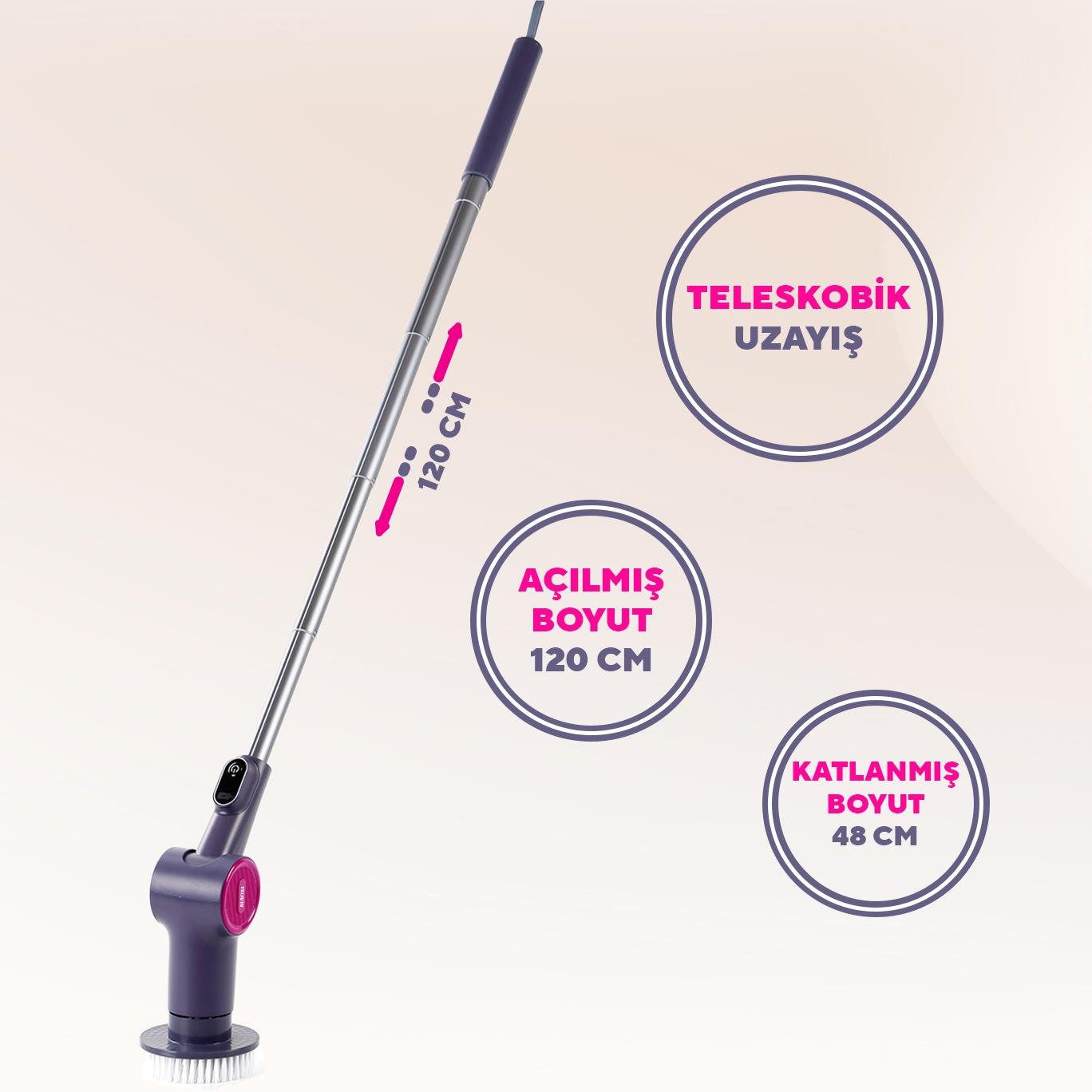 Kumtel 9in1 Şarjlı Çok Amaçlı Temizlik Fırçası Seti HSCR-01