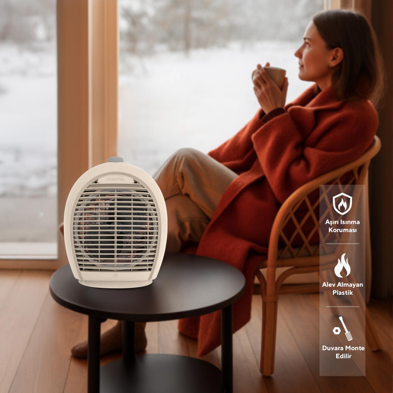 Kumtel Bej Fanlı Isıtıcı 2000 W LX - 6331 