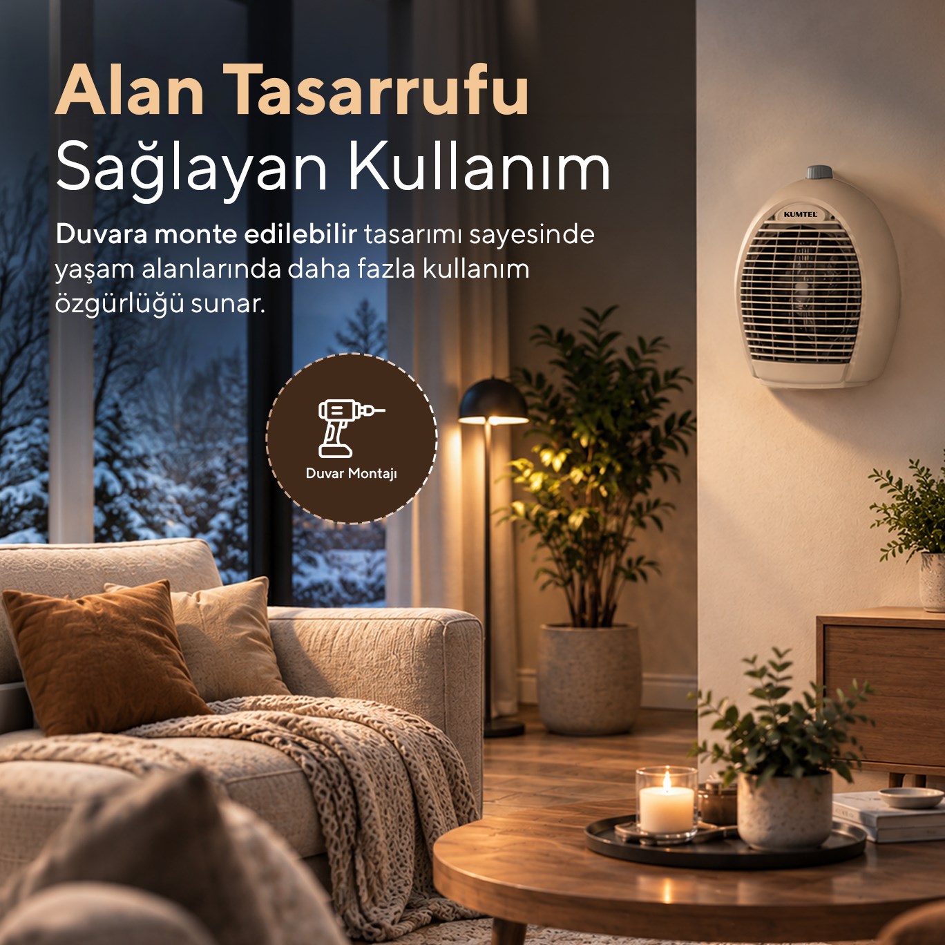 Kumtel Bej Fanlı Isıtıcı 2000 W LX - 6331 