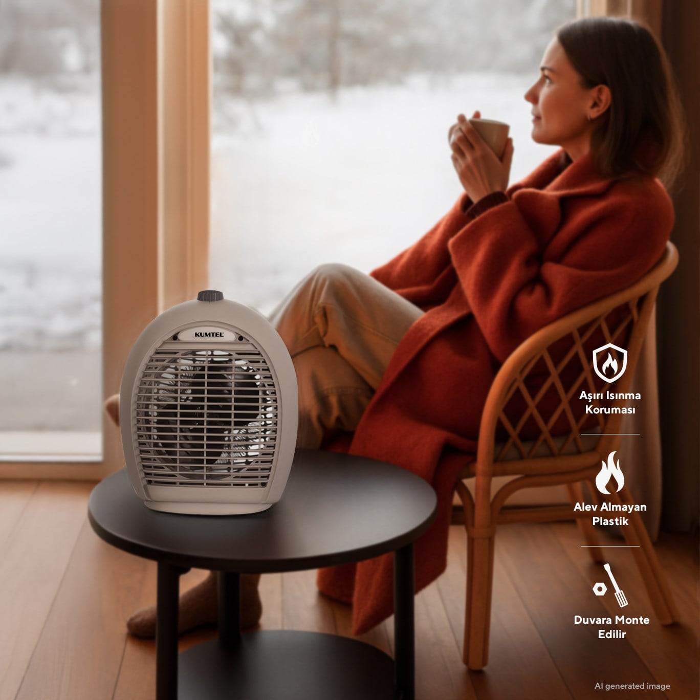 Kumtel Bej Fanlı Isıtıcı 2000 W LX - 6331 