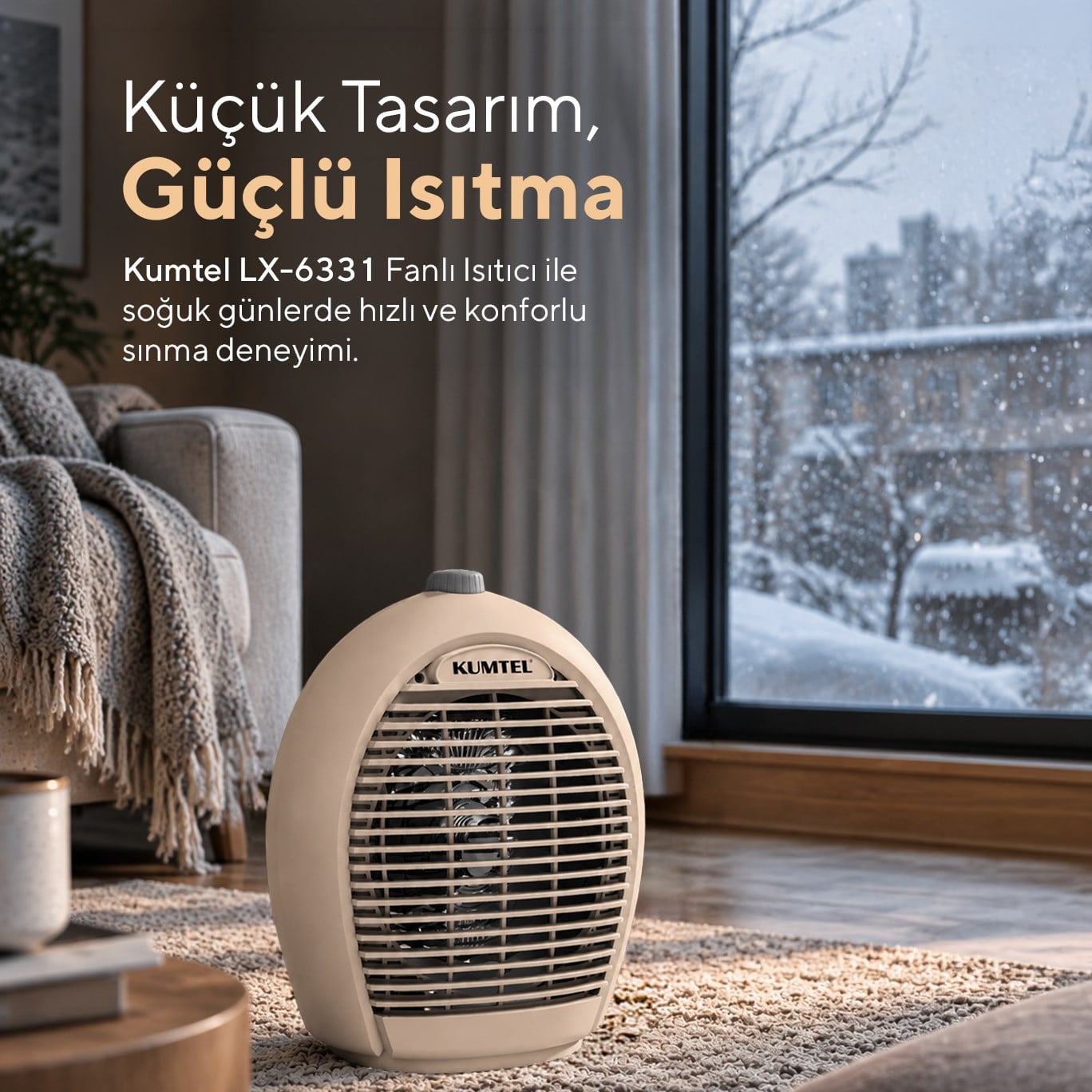 Kumtel Bej Fanlı Isıtıcı 2000 W LX - 6331 