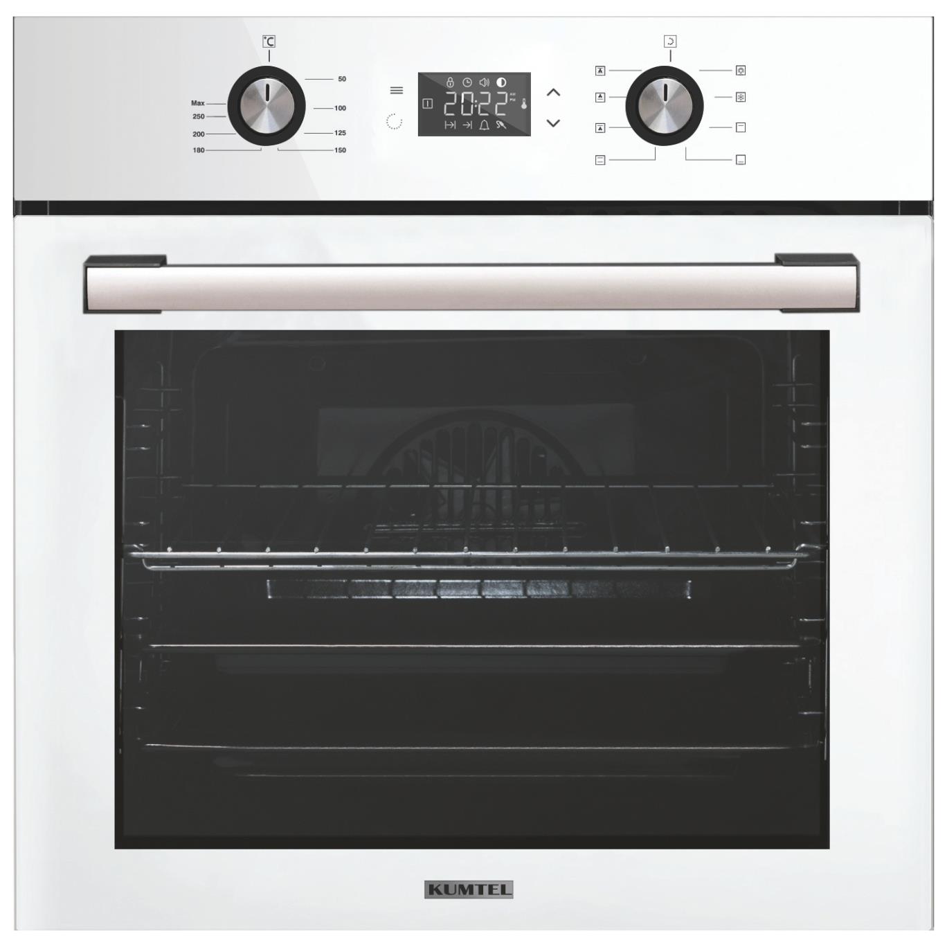 Kumtel Beyaz Cam Digital / Dokunmatik Ankastre Set - 8 Prog