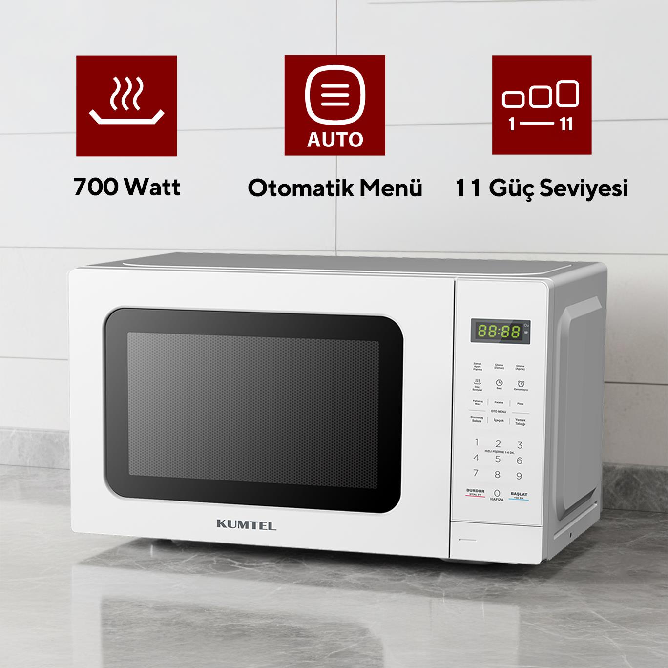 Kumtel Beyaz Dijital Mikrodalga Fırın HM-11