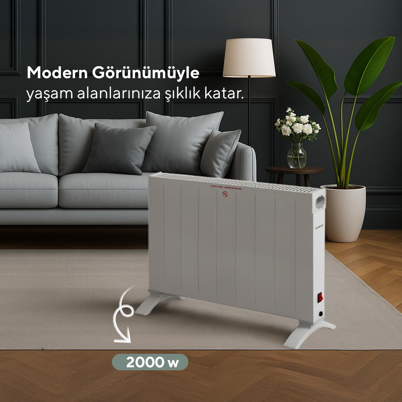 Kumtel Beyaz Konvektör Isıtıcı 2000W HC-2930