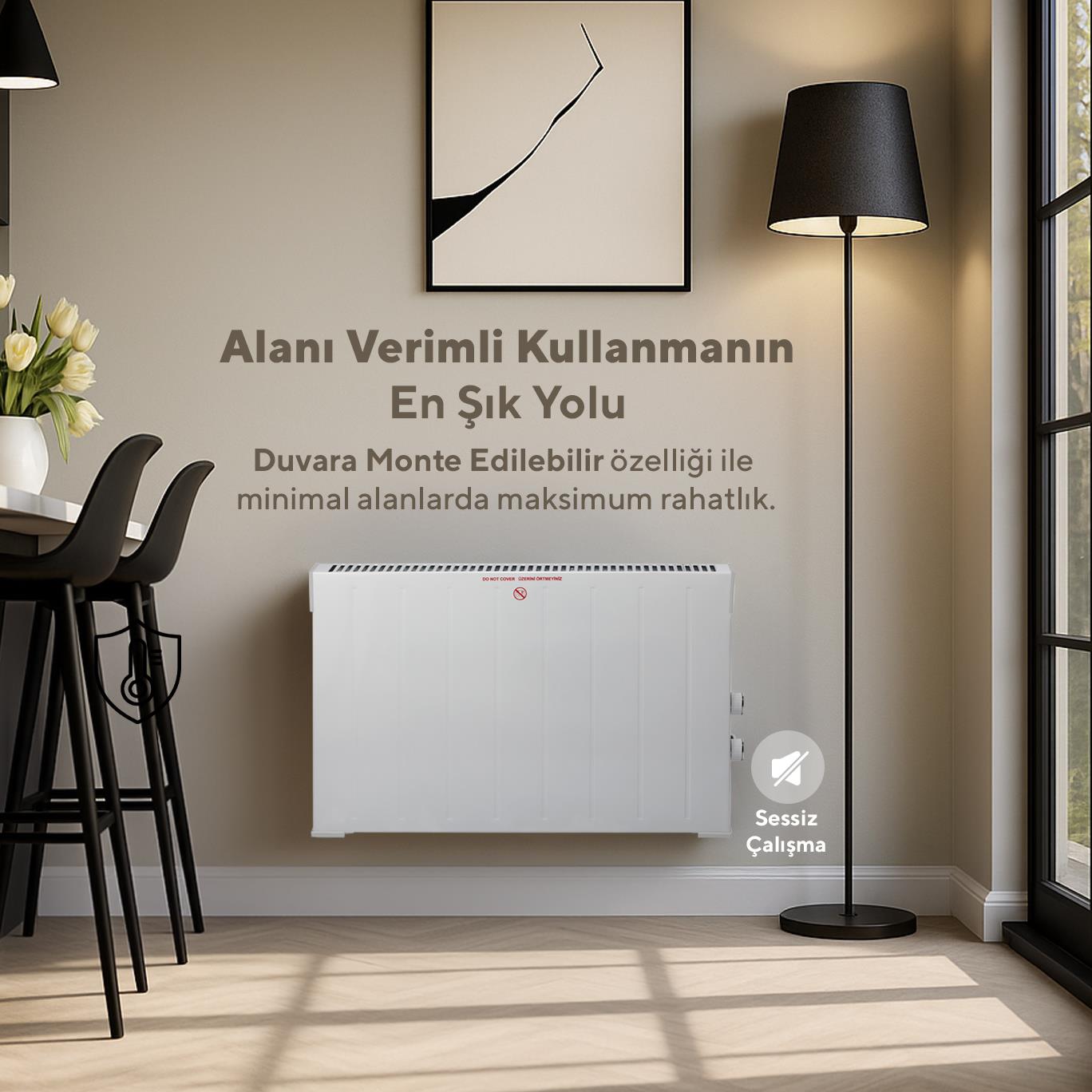 Kumtel Beyaz Konvektör Konveksiyonel Isıtıcı 2500W Hc-2947