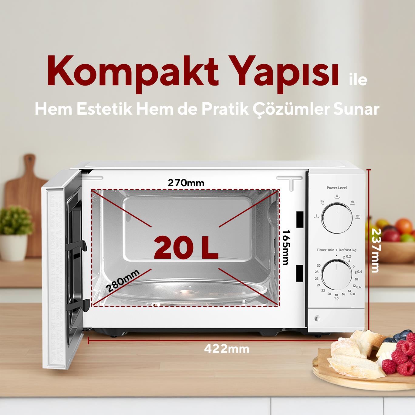 Kumtel Beyaz Mikrodalga Fırın HM-14