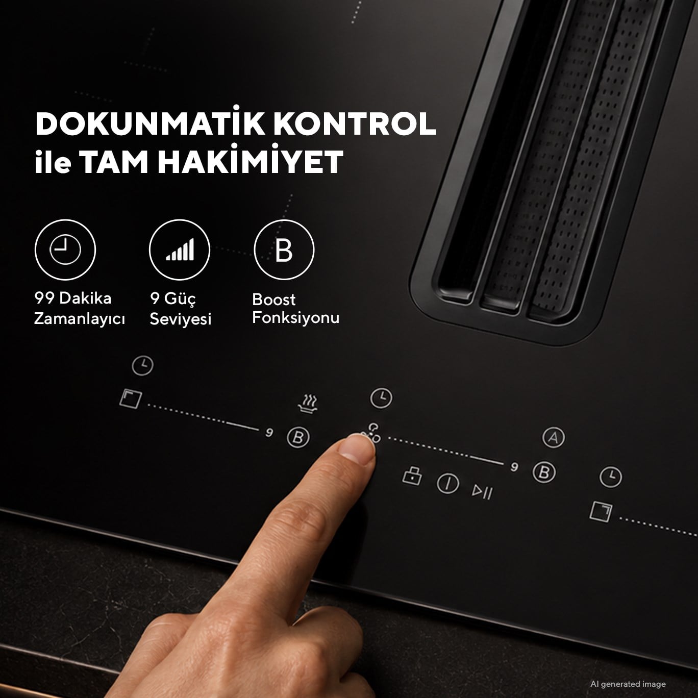 Kumtel Davlumbaz Entegreli İndüksiyon Ocak HFLOW-6074