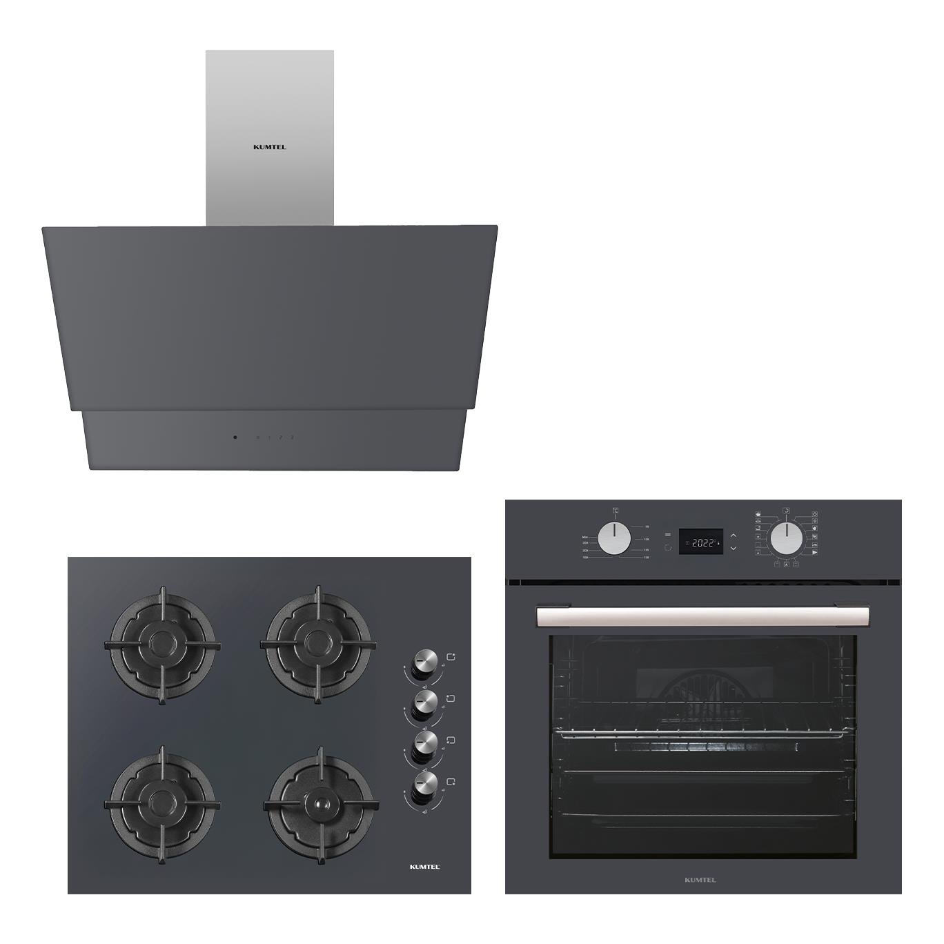 Kumtel Digital Plus 15 Programlı Ankastre Set - Antrasit(Gri) 