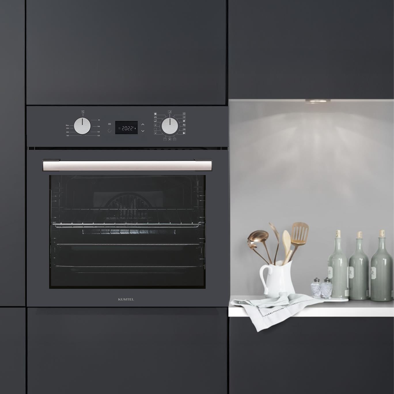 Kumtel Digital Plus Antrasit Ankastre Fırın 15 Prog. B66-SF3(DDT)