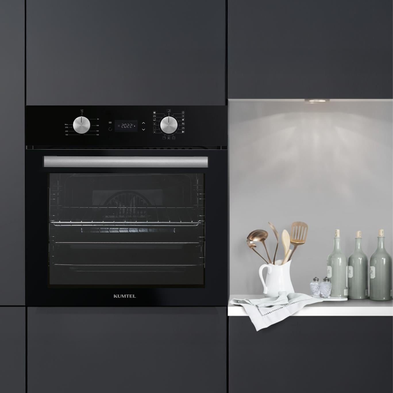 Kumtel Digital Plus Siyah Ankastre Fırın 15 Prog. B66-SF3(DDT)
