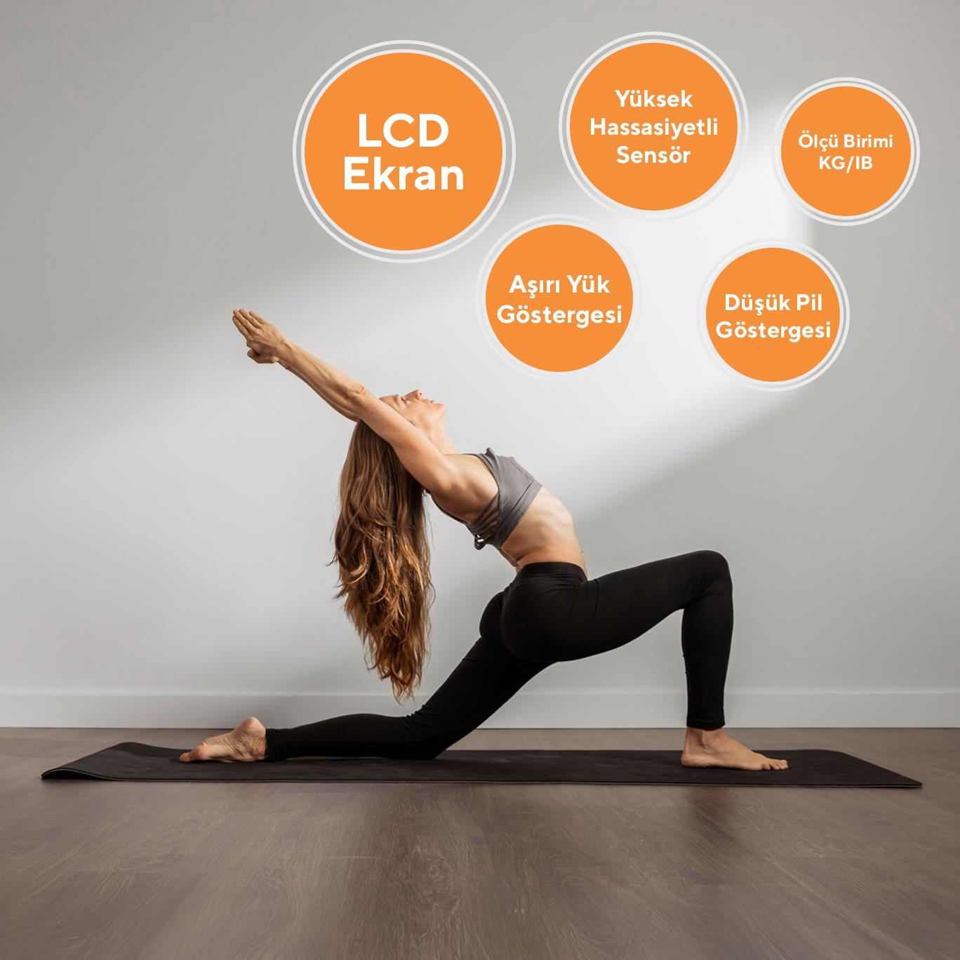 Kumtel Dijital LCD Ekranlı Dijital Tartı - Cam Baskül HDB-03