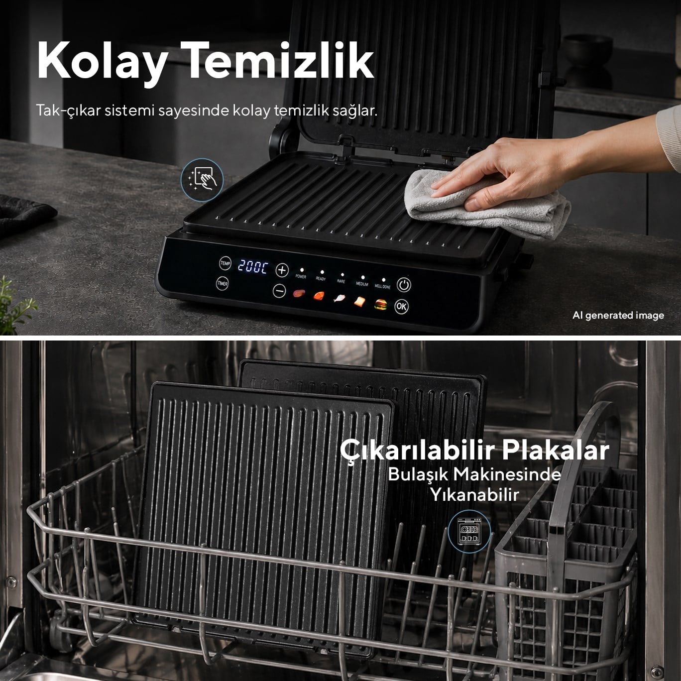Kumtel Dijital Tost ve Izgara Makinesi 2000 W TTM-10