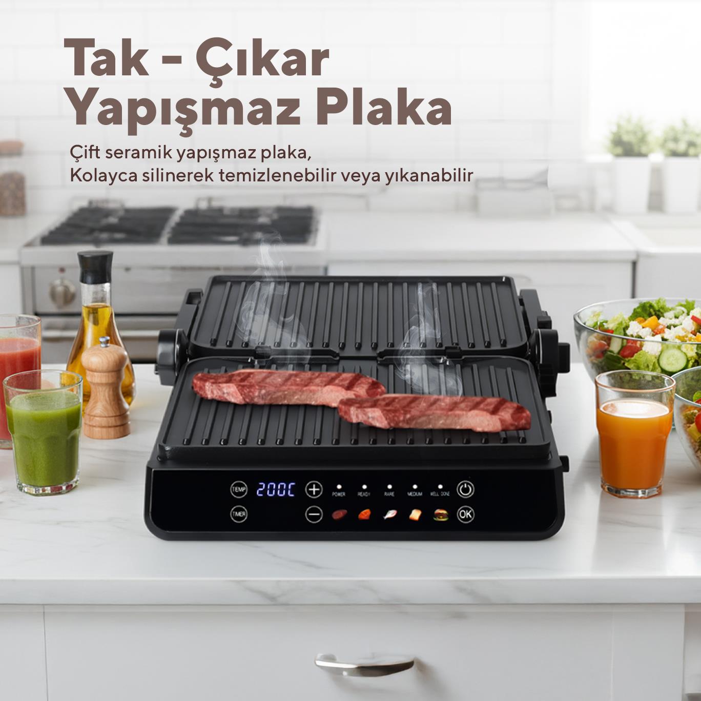 Kumtel Dijital Tost ve Izgara Makinesi 2000 W TTM-10