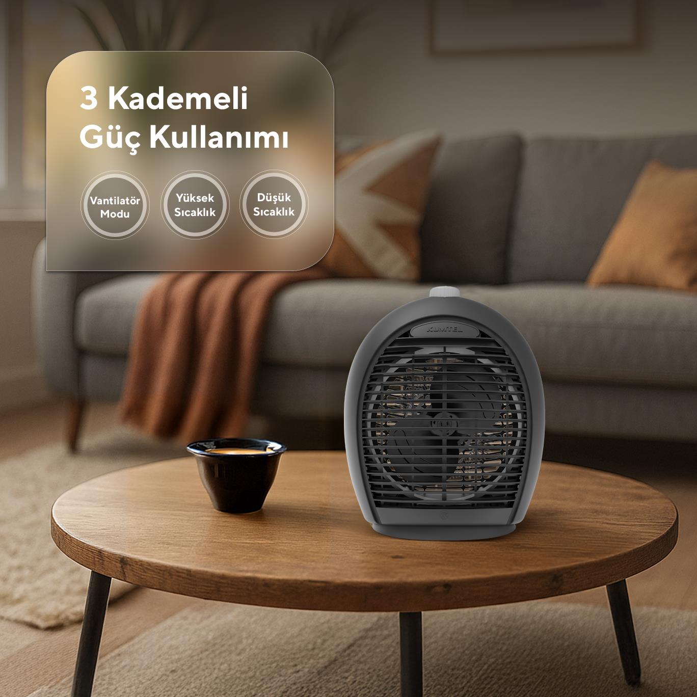Kumtel Fanlı Isıtıcı 2000 W LX-6331 Füme