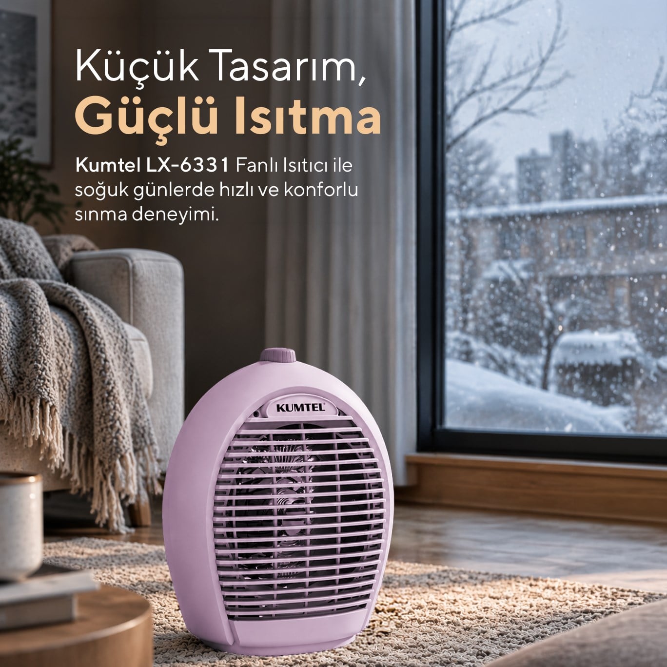 Kumtel Fanlı Isıtıcı 2000 W LX-6331 Lila