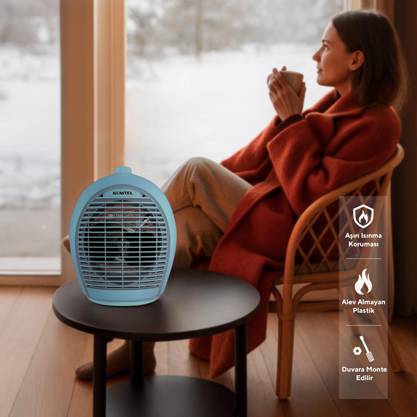 Kumtel Fanlı Isıtıcı 2000 W LX-6331 Mavi