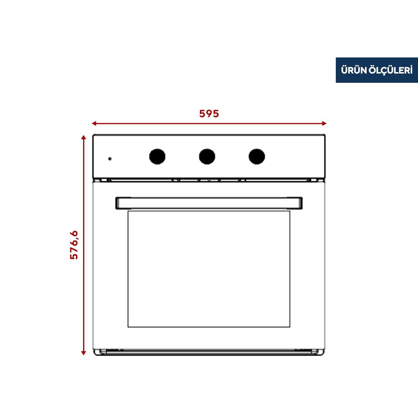 Kumtel Füme Cam Ankastre Fırın 9 Prog. B66-SGF3(MT)