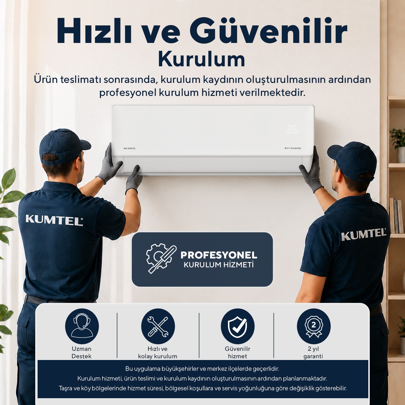 Kumtel Hinoki KMSAC-12 12.000 Btu A++ Inverter Duvar Tipi Split Klima (Montaj Dahil)