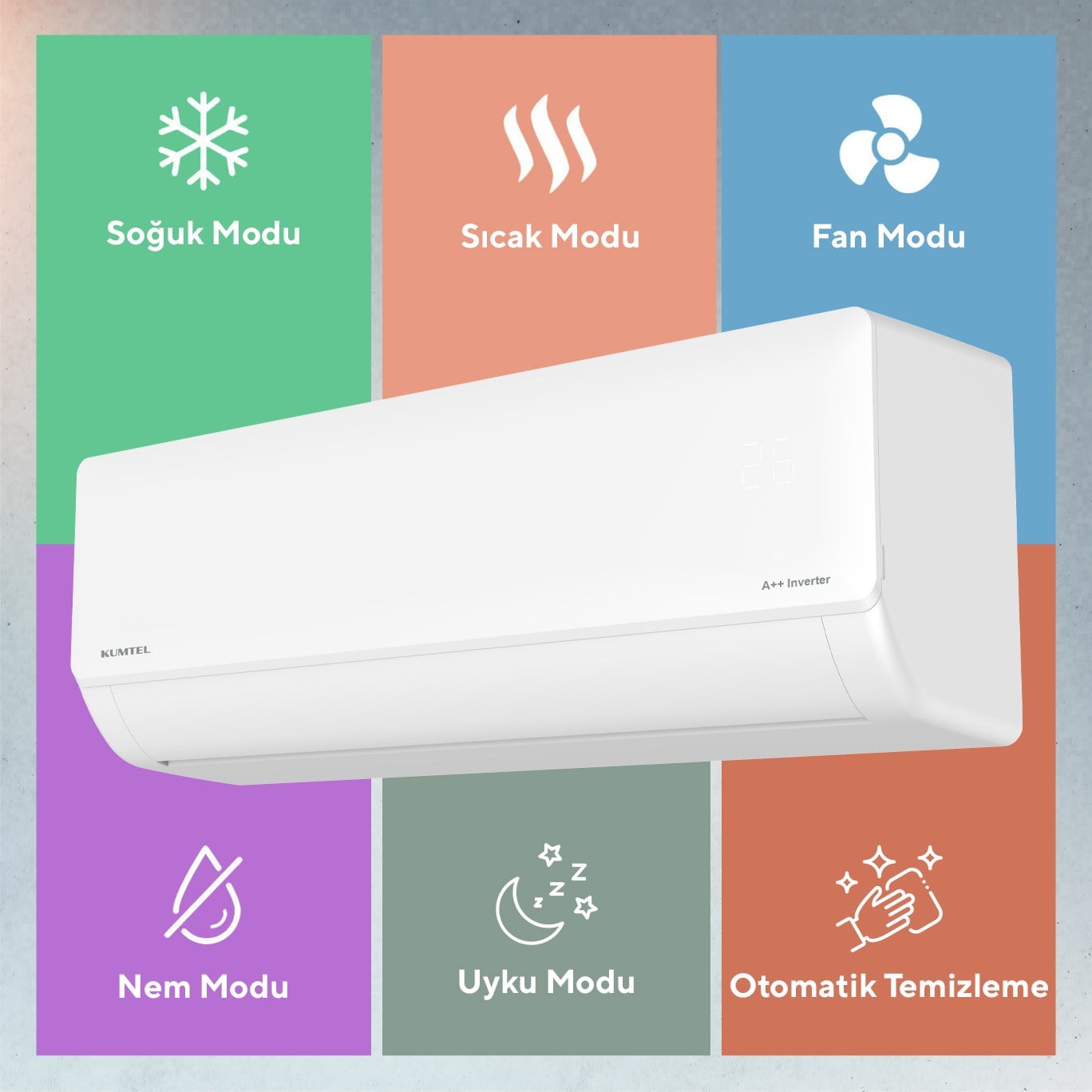 Kumtel Hınoki KMSAC-12 12.000 Btu Inverter Duvar Tipi Split Klima