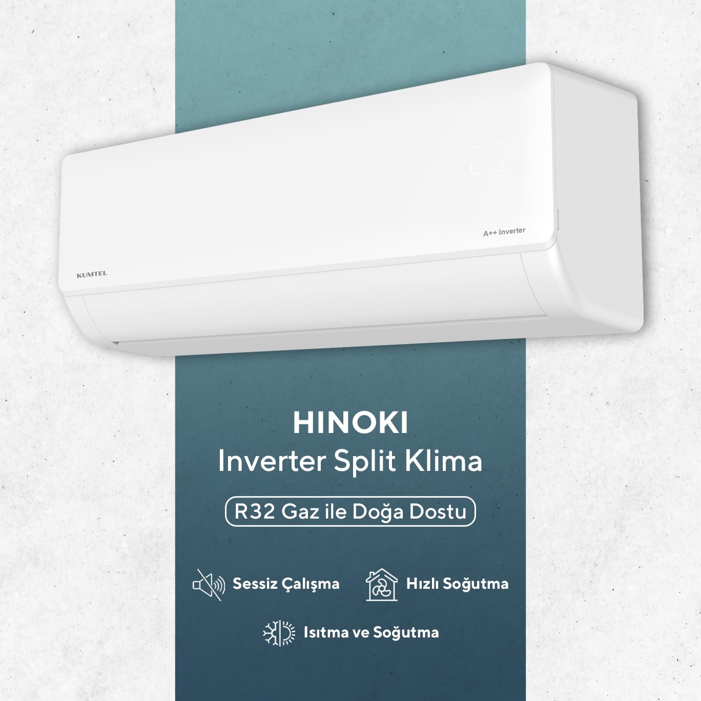 Kumtel Hinoki KMSAC-12 12.000 Btu Inverter Duvar Tipi Split Klima