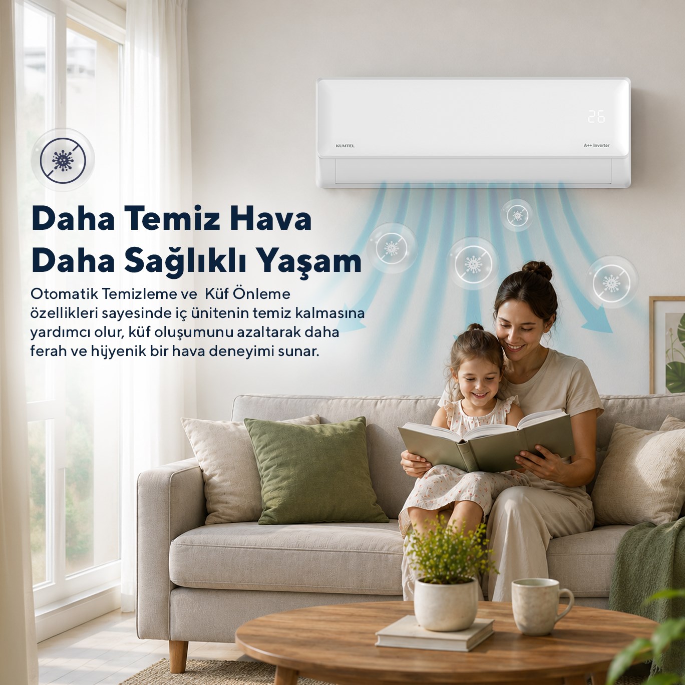 Kumtel Hinoki KMSAC-12 12.000 Btu A++ Inverter Duvar Tipi Split Klima (Montaj Dahil)
