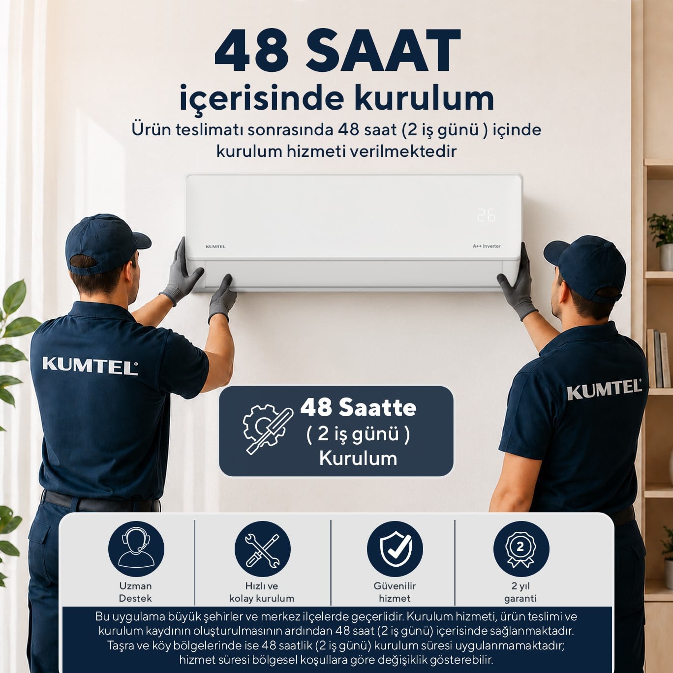 Kumtel Hinoki KMSAC-12 12.000 Btu A++ Inverter Duvar Tipi Split Klima (Montaj Dahil)
