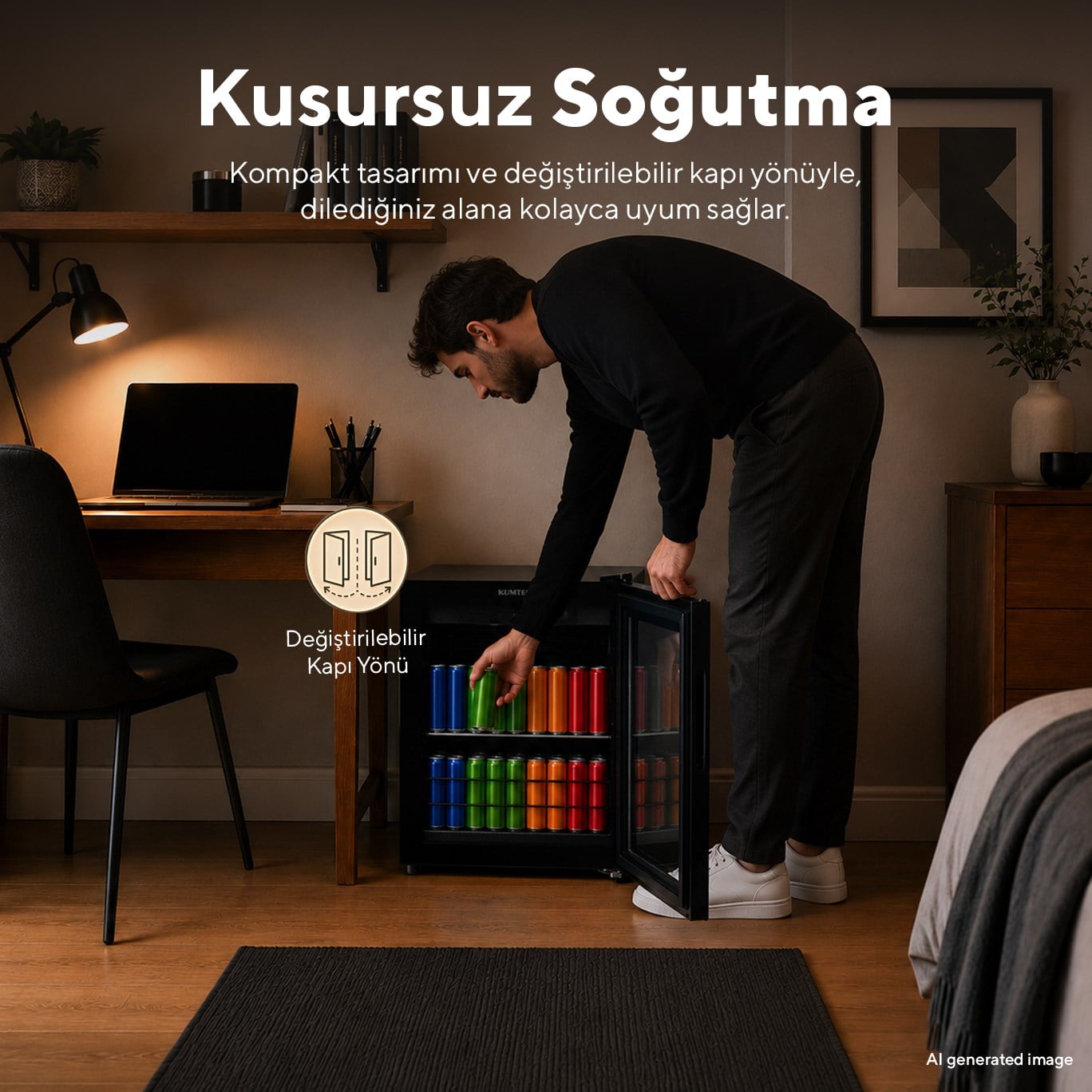 KUMTEL HMB-60 44 L Cam Kapılı Mini Buzdolabı (Minibar)