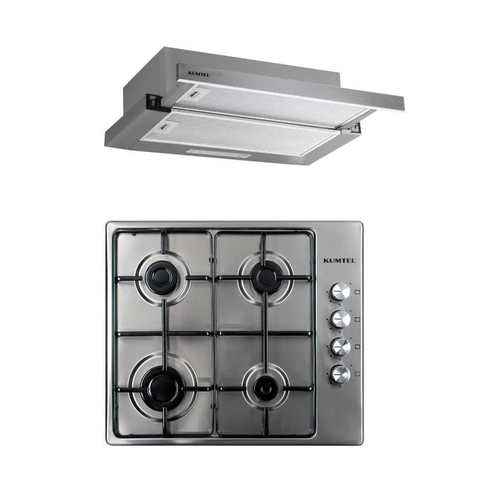 Kumtel Inox 2'li Setüstü Ankastre Set (Ocak-Aspiratör)