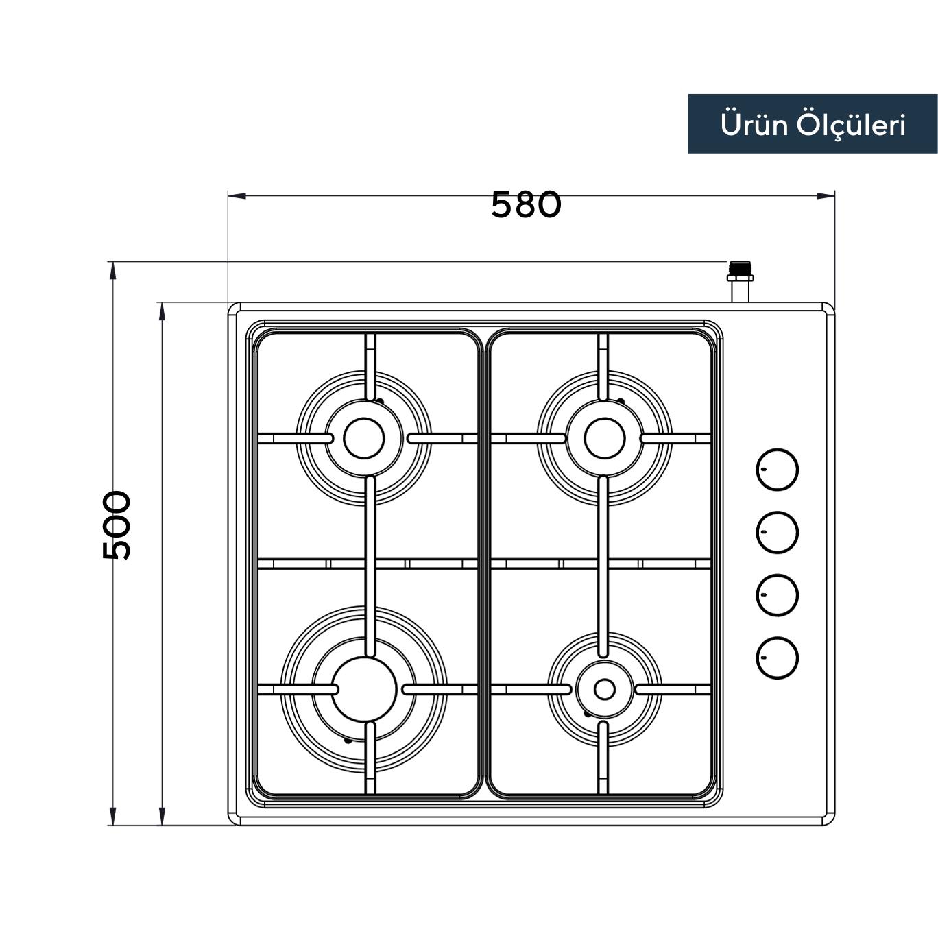 Kumtel Inox Ankastre Ocak KO-410 BF