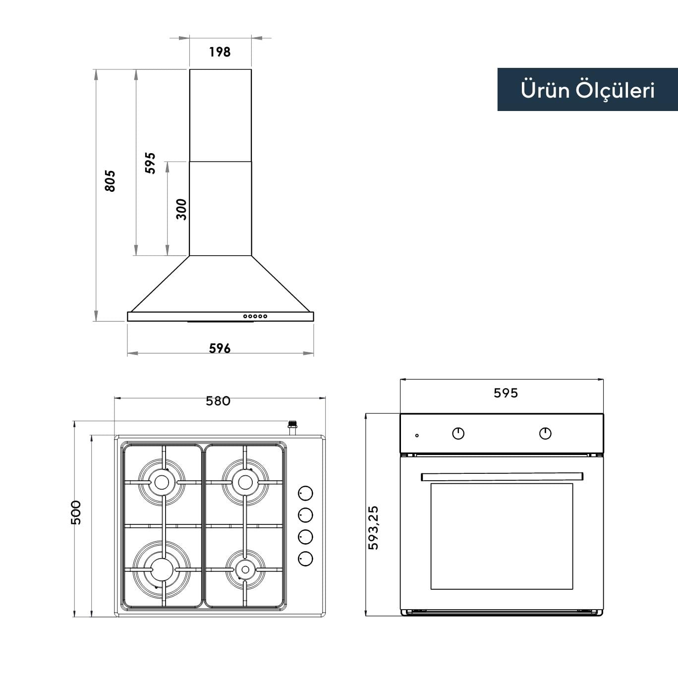 Kumtel Inox Ankastre Set