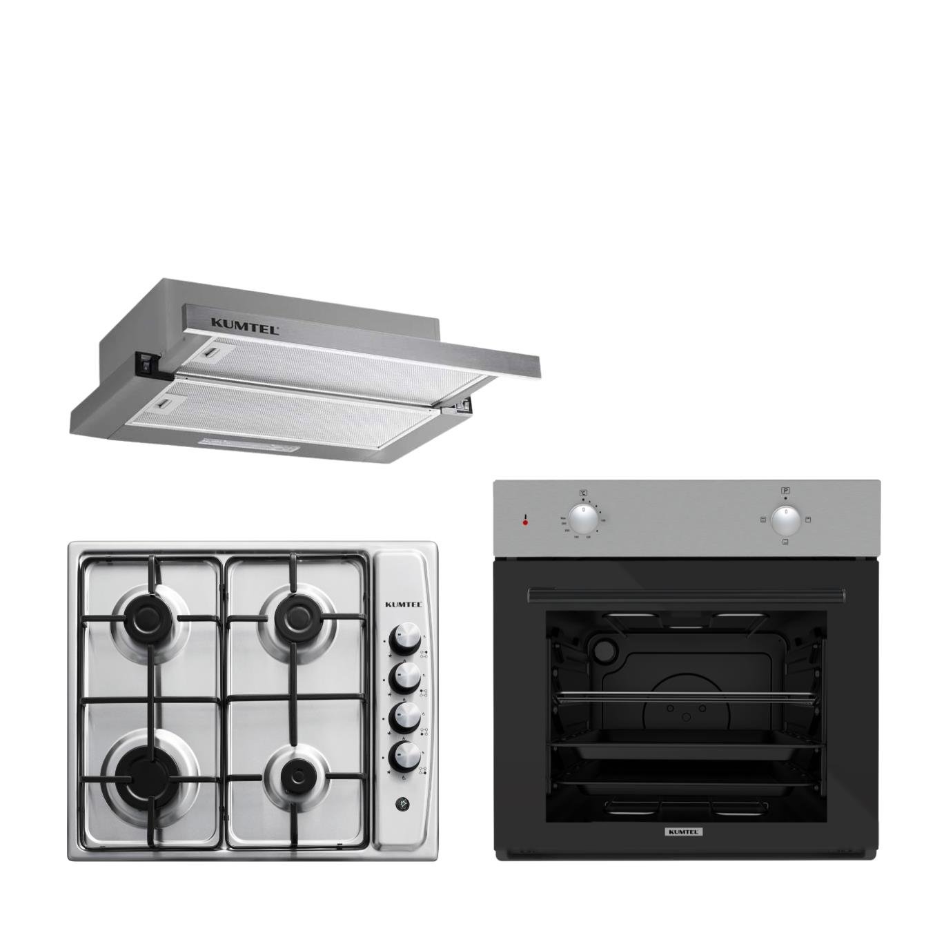 Kumtel Inox Aspiratörlü Ankastre Set