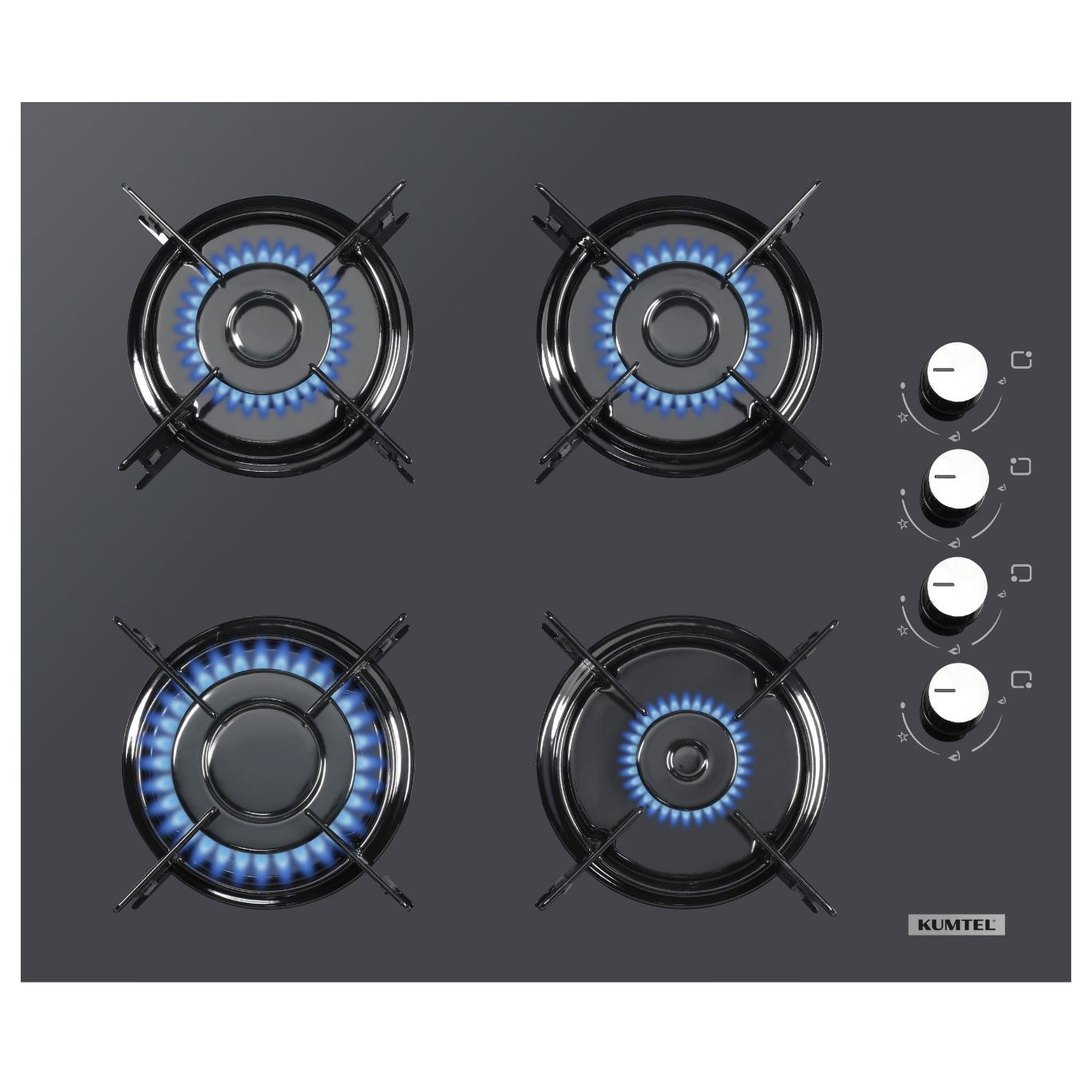 Kumtel Kristal Antrasit (Gri) Cam Ankastre Set