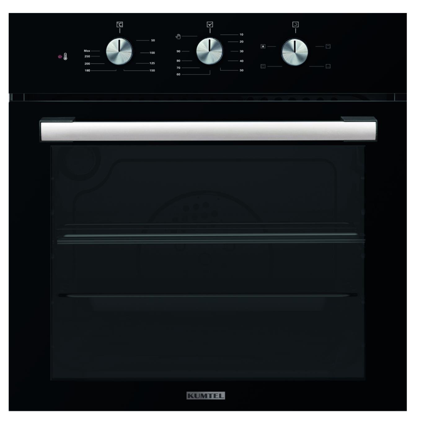 Kumtel Kristal Siyah Cam Ankastre Set