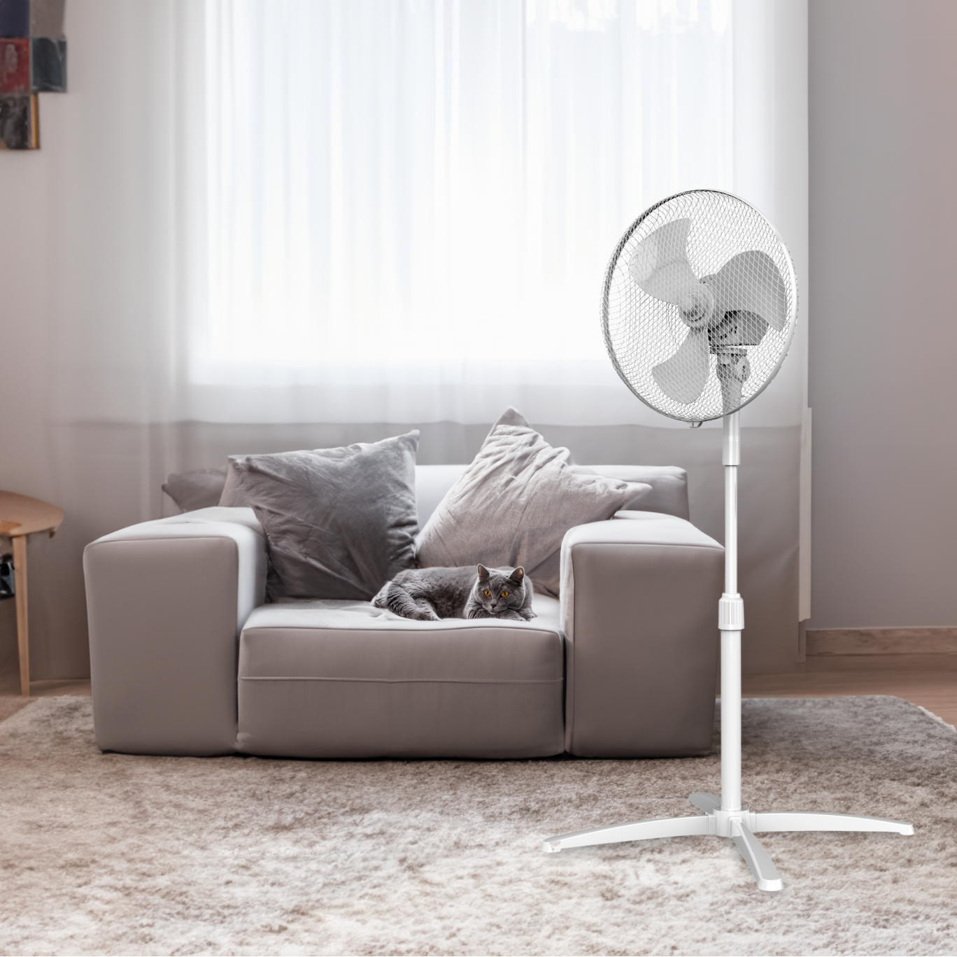 Kumtel KTF-290 Beyaz 16 İnç Ayaklı Vantilatör 40 W,3 Kanatlı, 3 Pervaneli, 120 cm Ayarlanabilir Yükseklik