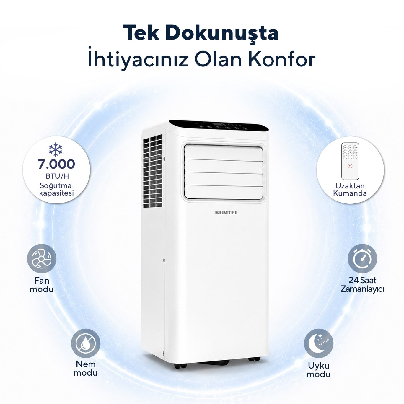 Kumtel Kusunoki KMPAC-7 7.000 Btu Taşınabilir Portatif Klima