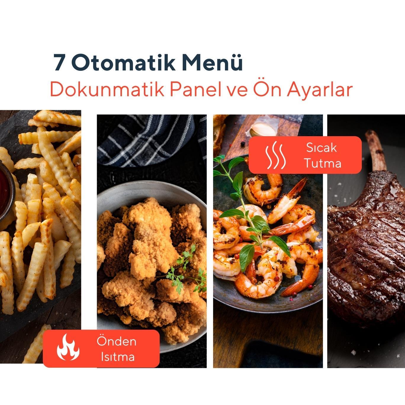 Kumtel Lacivert Digital Fastfryer (Yağsız Fritöz Airfryer) HAF-09