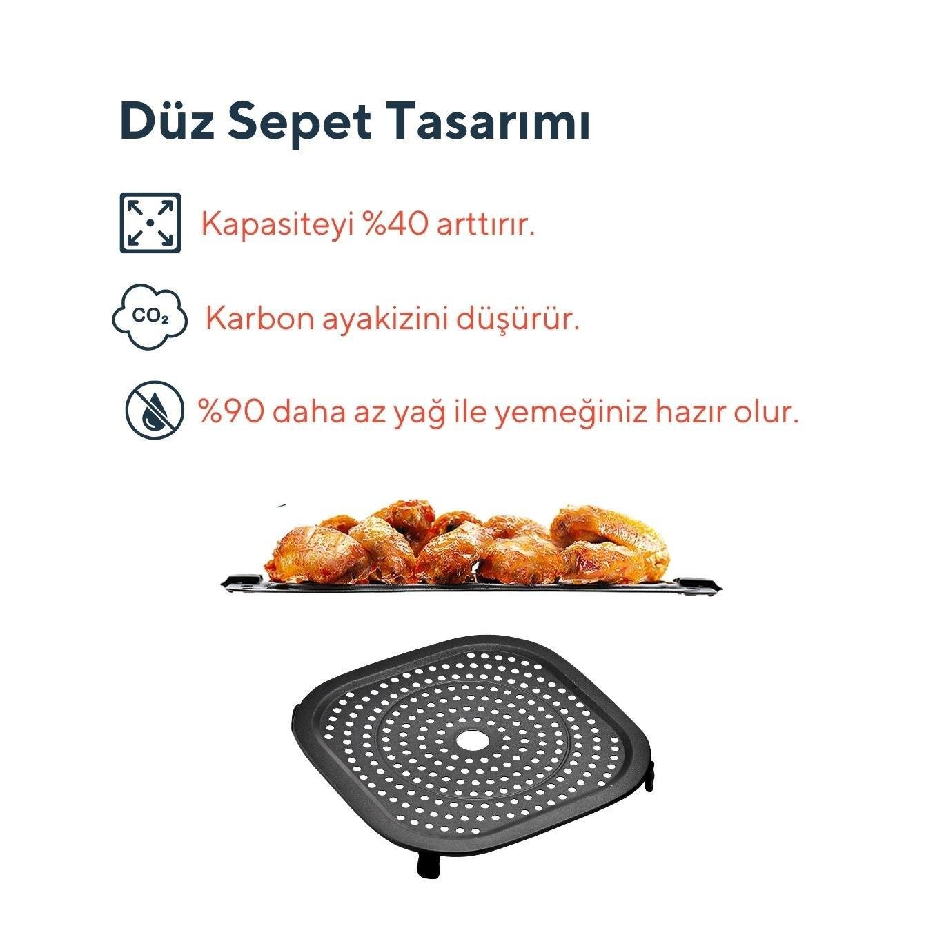 Kumtel Lacivert Digital Fastfryer (Yağsız Fritöz Airfryer) HAF-09