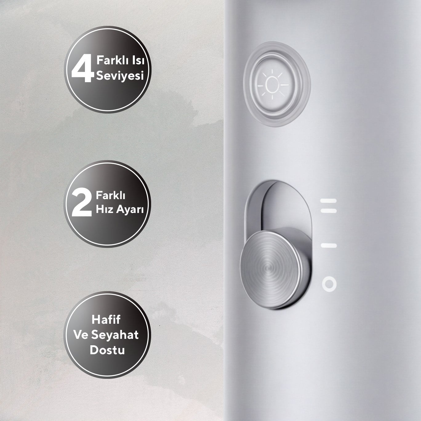 Kumtel Mini Saç Kurutma Makinesi Gri HHD-08