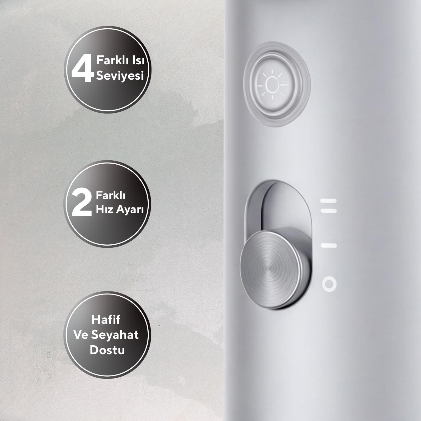 Kumtel Mini Saç Kurutma Makinesi Gri HHD-08