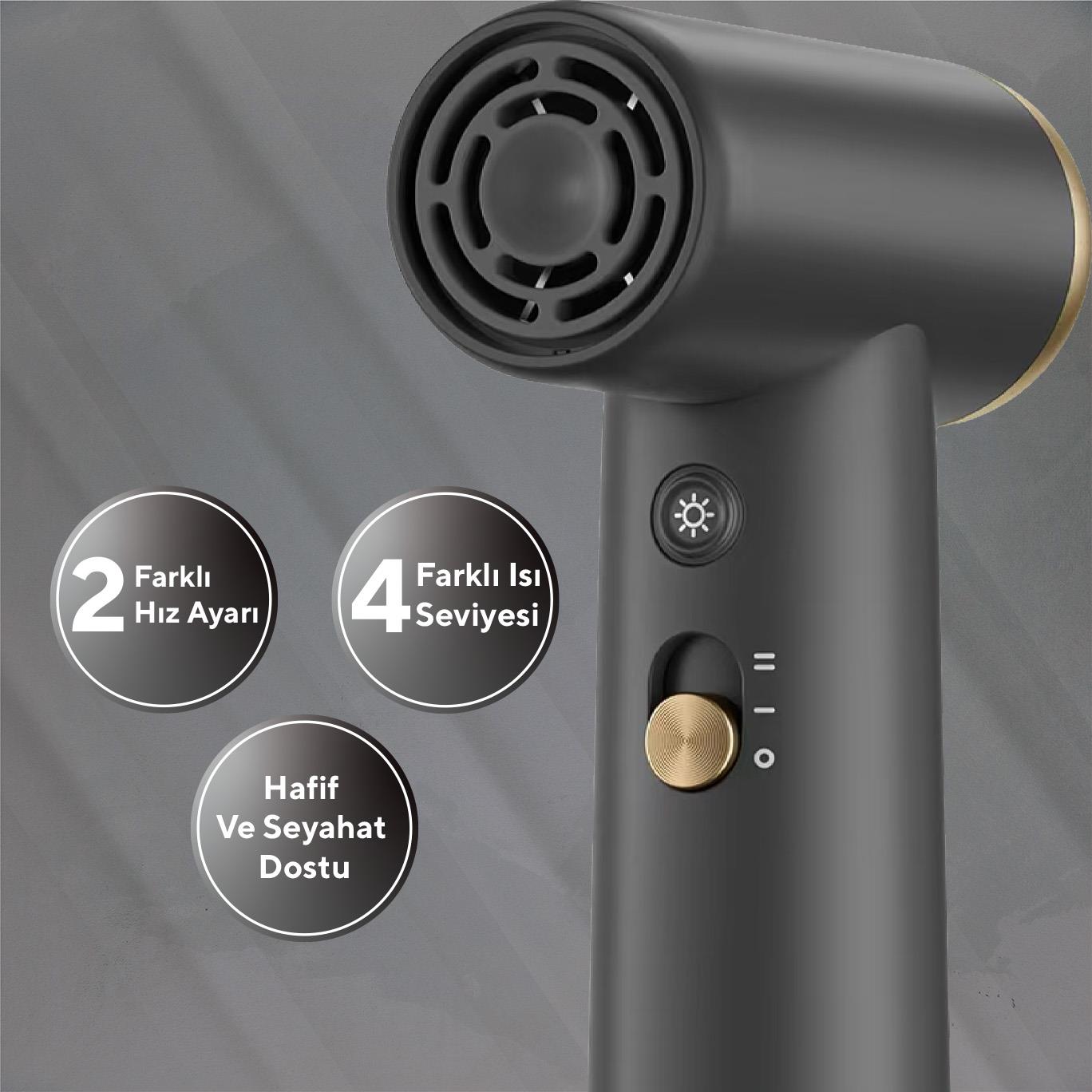 Kumtel Mini Saç Kurutma Makinesi Siyah HHD-09