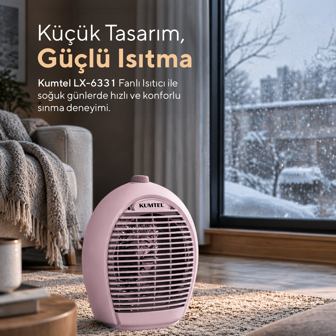 Kumtel Pembe Fanlı Isıtıcı 2000 W LX-6331