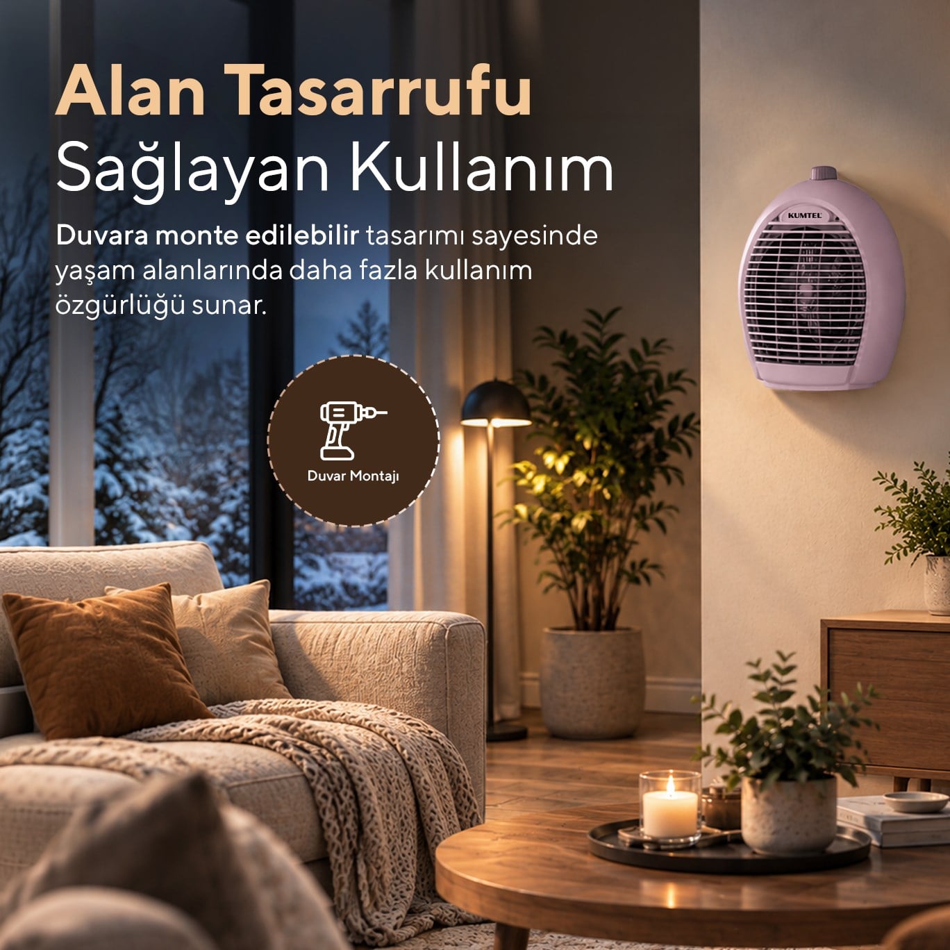 Kumtel Pembe Fanlı Isıtıcı 2000 W LX-6331