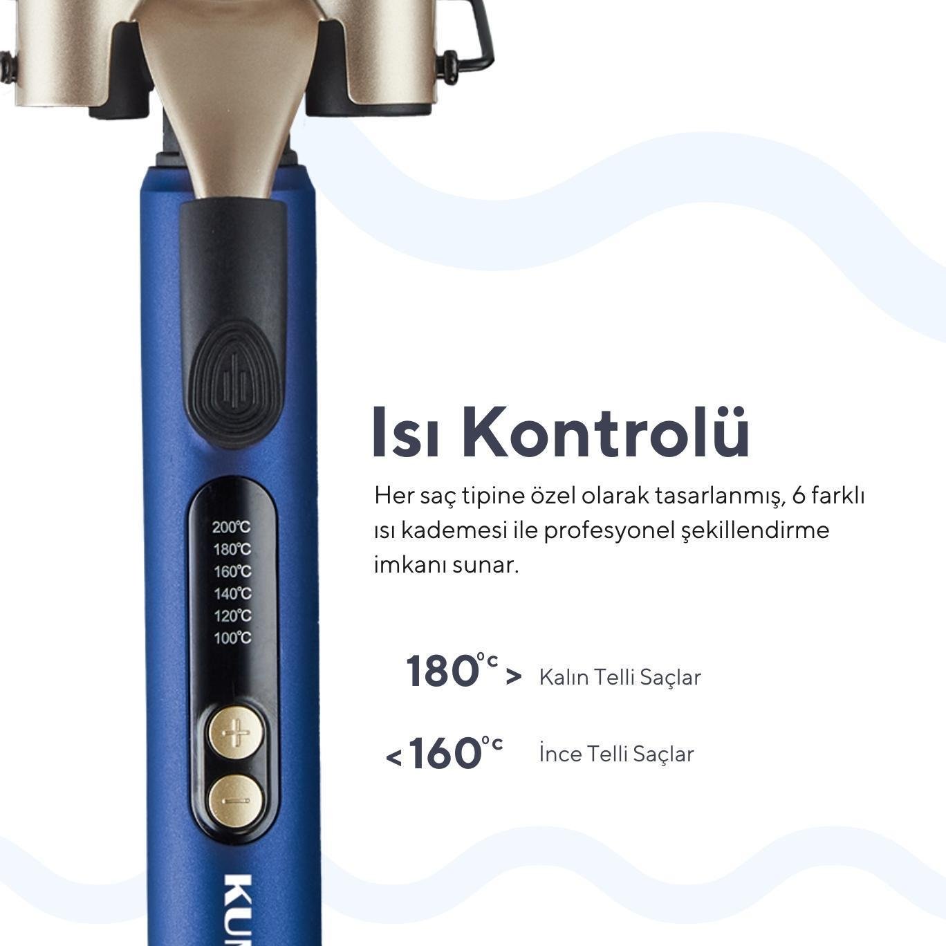 Kumtel Profesyonel Seramik Wag Su Dalgası Saç Maşası HHC-03