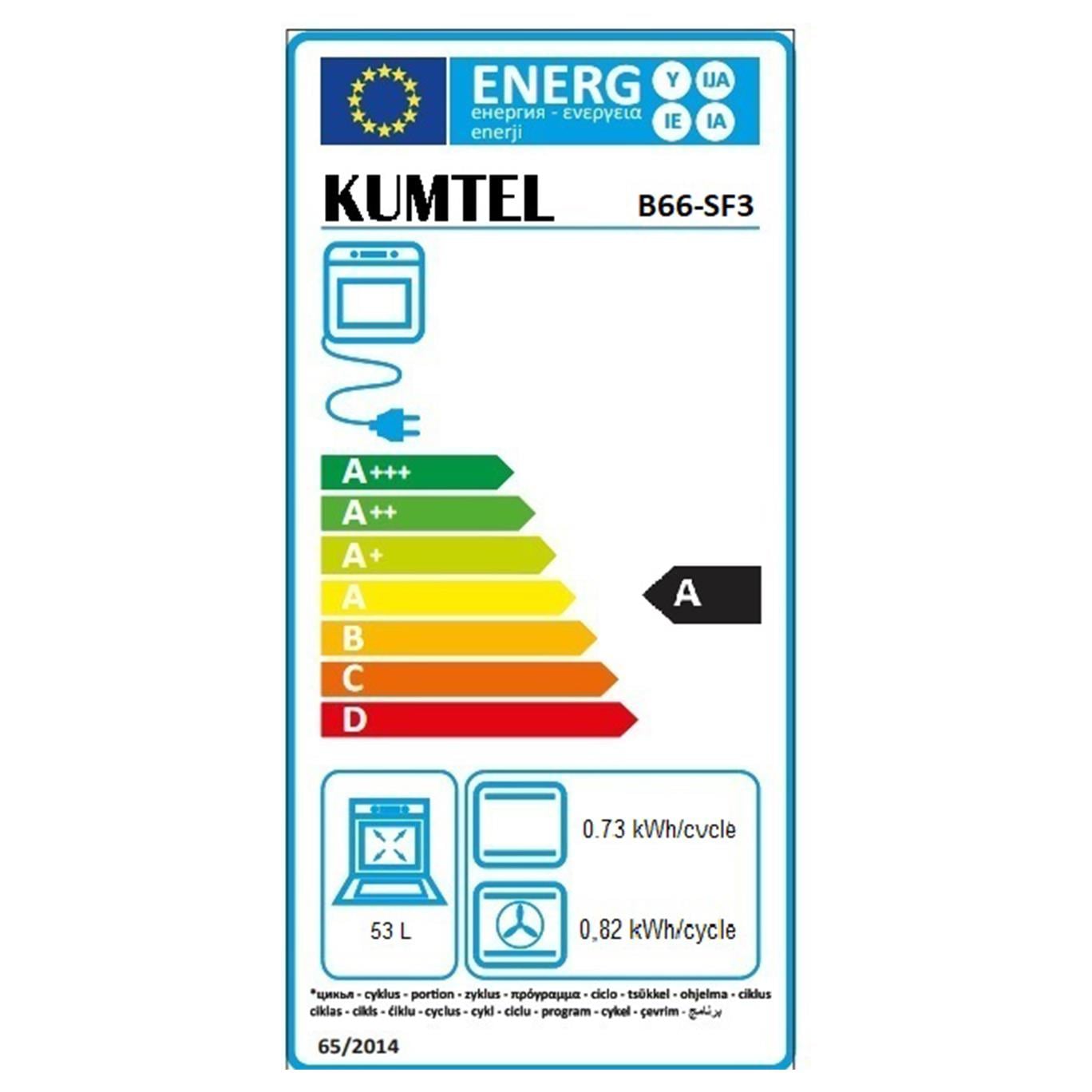 Kumtel Rustik Siyah Cam Ankastre Fırın 4 Prog. B66-SF3(MT)