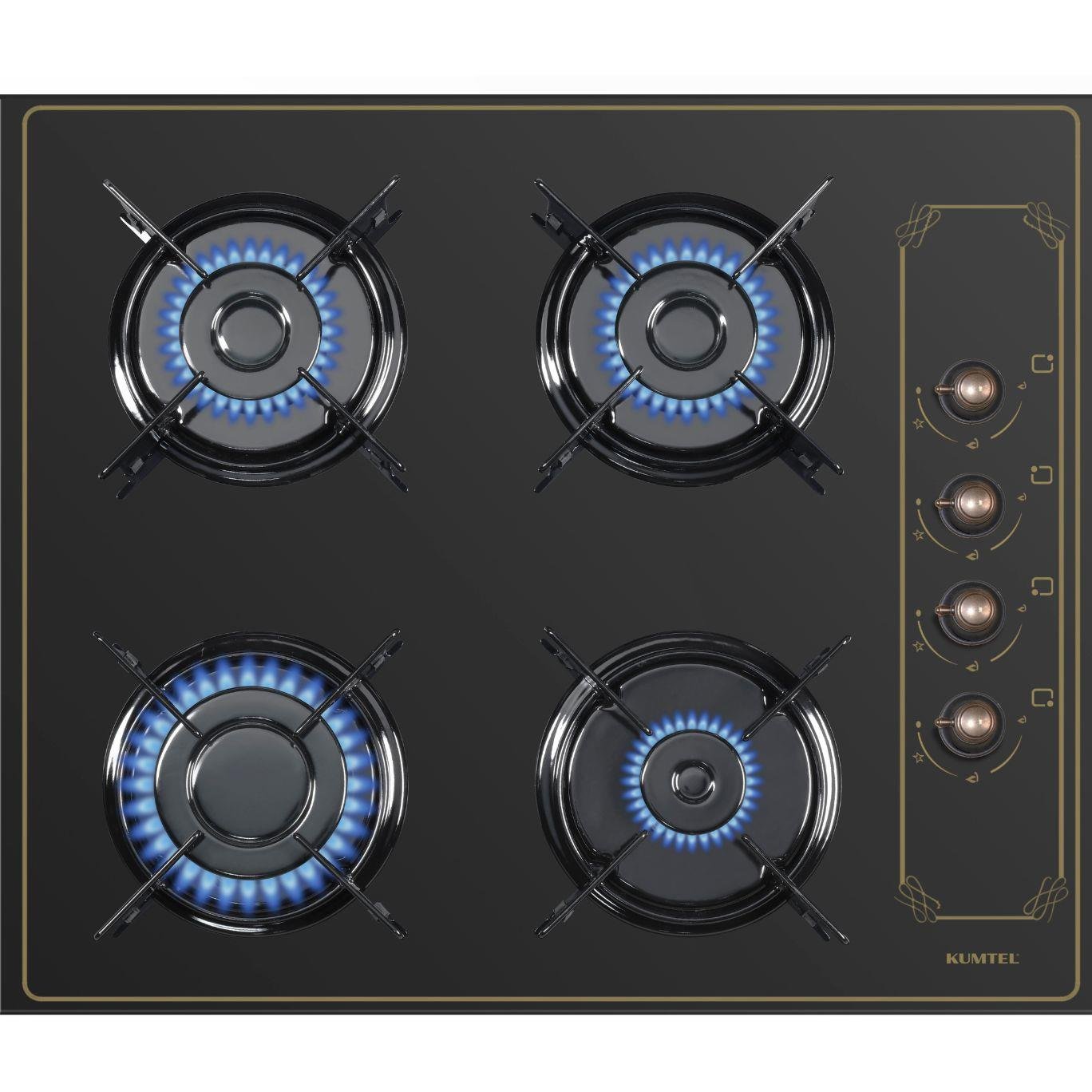 Kumtel Rustik Siyah Cam Ankastre Set